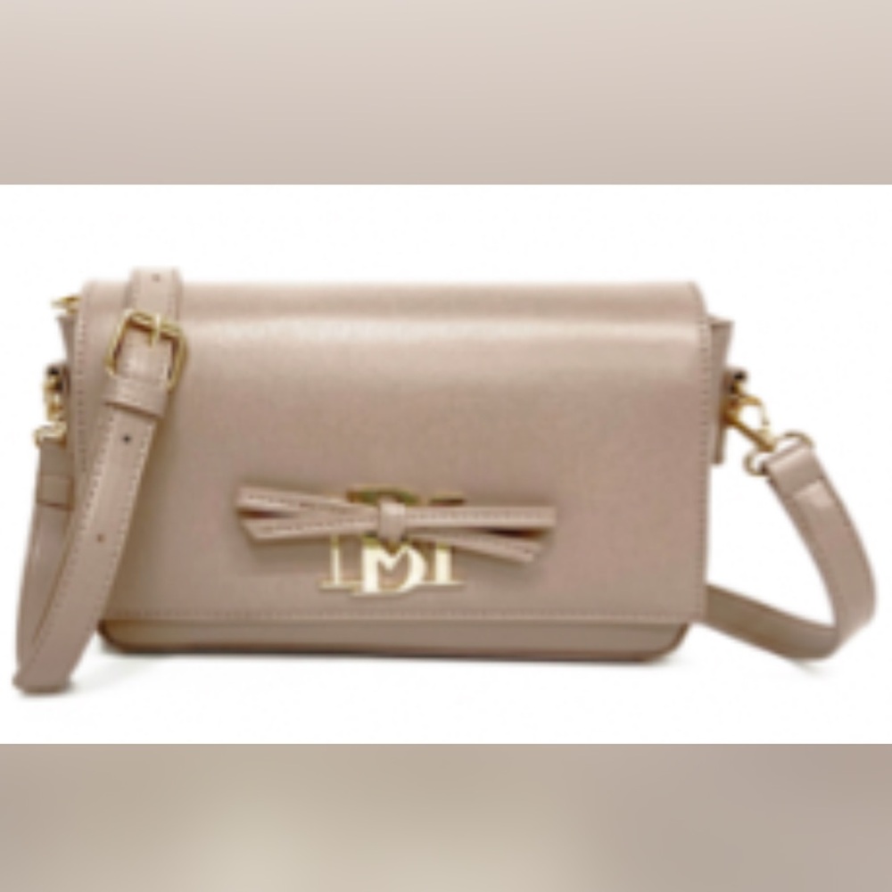 Badgley Mischka Bow Crossbody Vegan Leather Bag NWT Blush